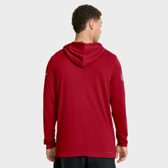 San Francisco 49ers Sideline Pure Fury Performance Long Sleeve Hoodie T-Shirt Scarlet | Nike for Sale