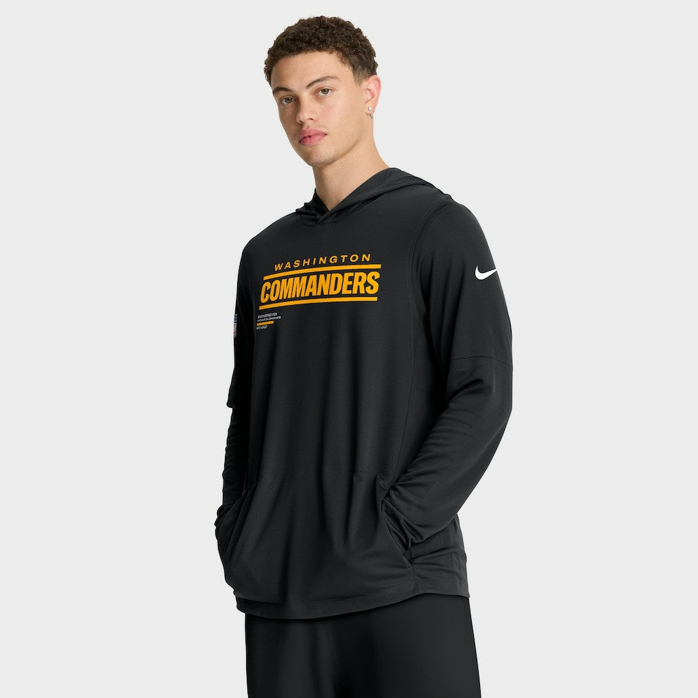 Washington Commanders Sideline Pure Fury Performance Long Sleeve Hoodie T-Shirt Black | Nike for Sale