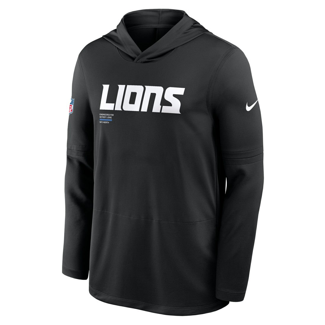 Detroit Lions Sideline Pure Fury Performance Long Sleeve Hoodie T-Shirt Black | Nike for Sale