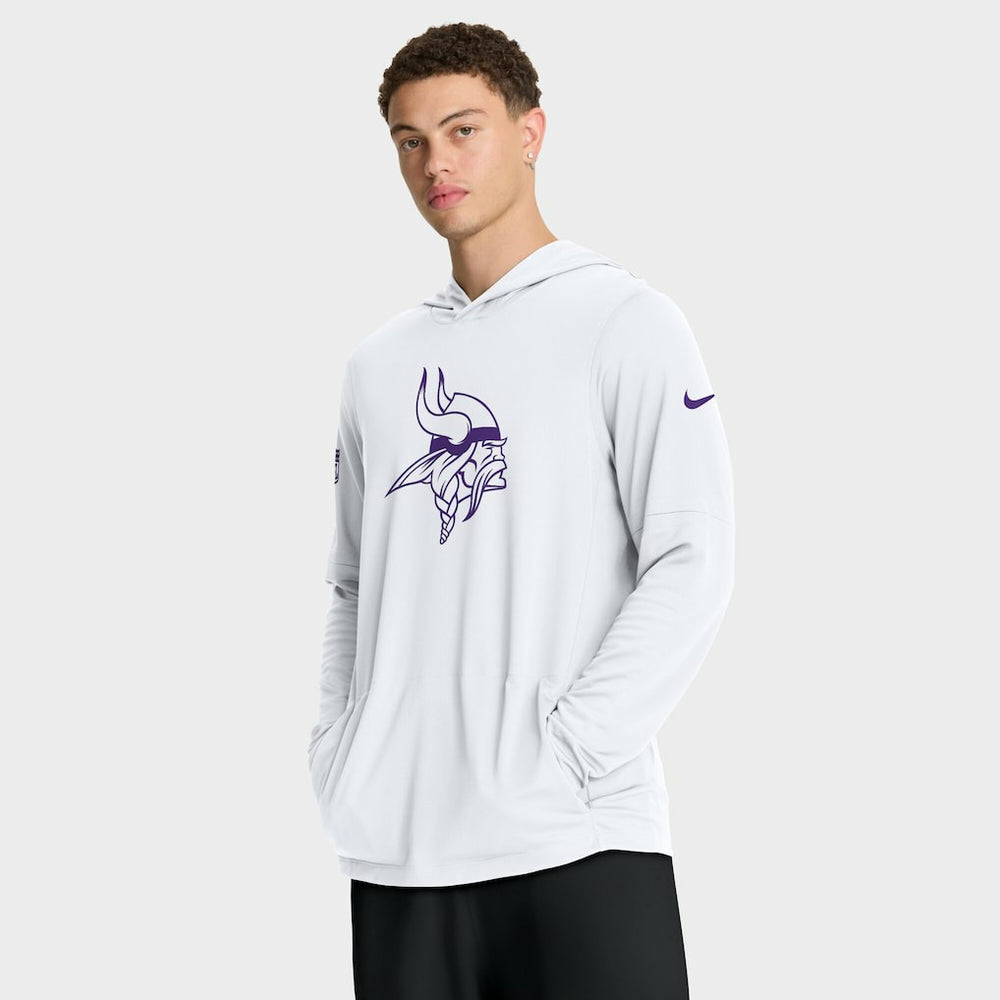 Minnesota Vikings Sideline Option Read Dri-FIT Long Sleeve Hoodie T-Shirt  White | Nike for Sale