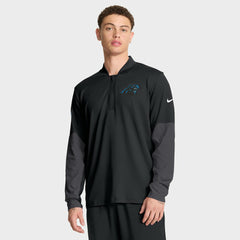 Carolina Panthers Sideline Dri-FIT Half-Zip Pullover Black | Nike for Sale