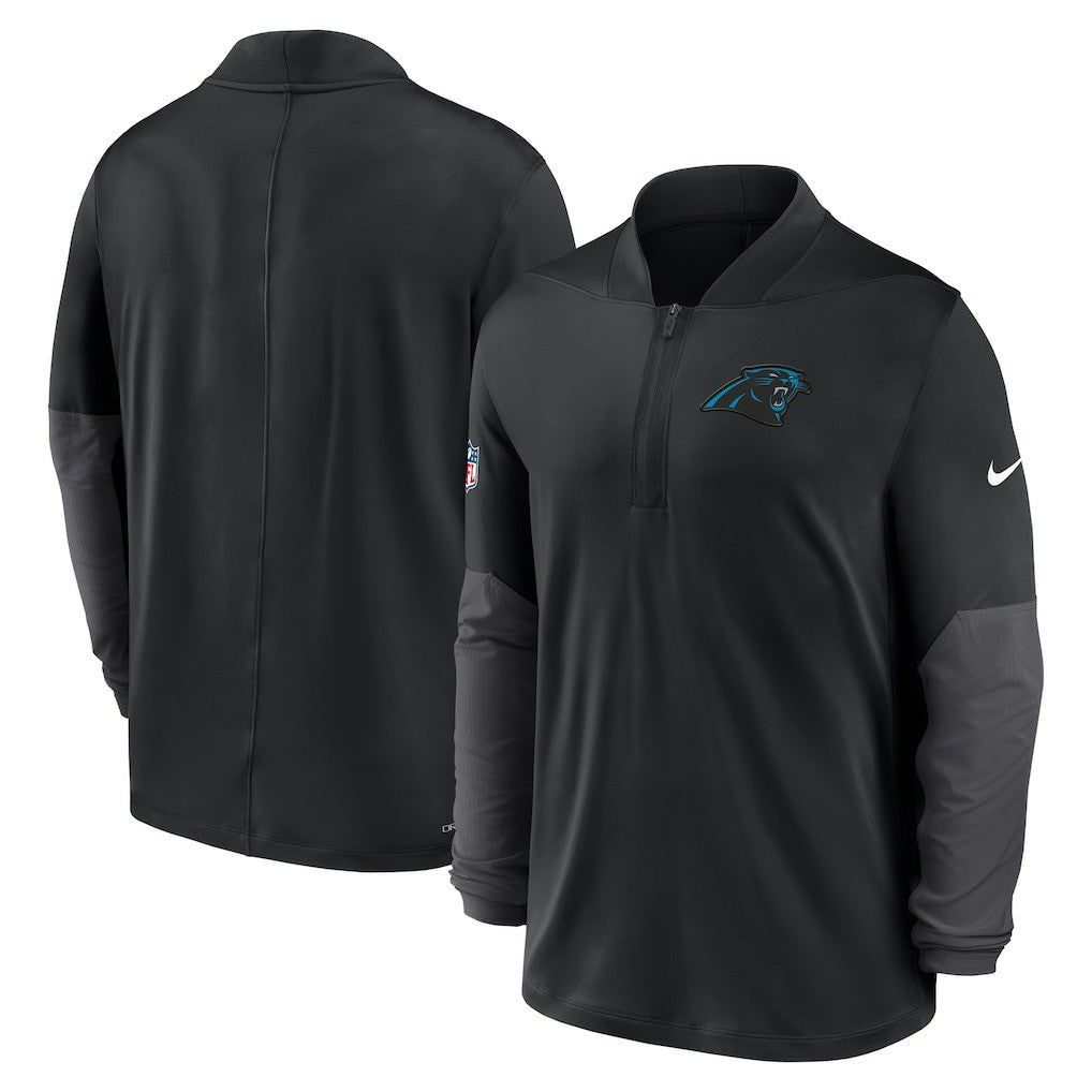 Carolina Panthers Sideline Dri-FIT Half-Zip Pullover Black | Nike for Sale