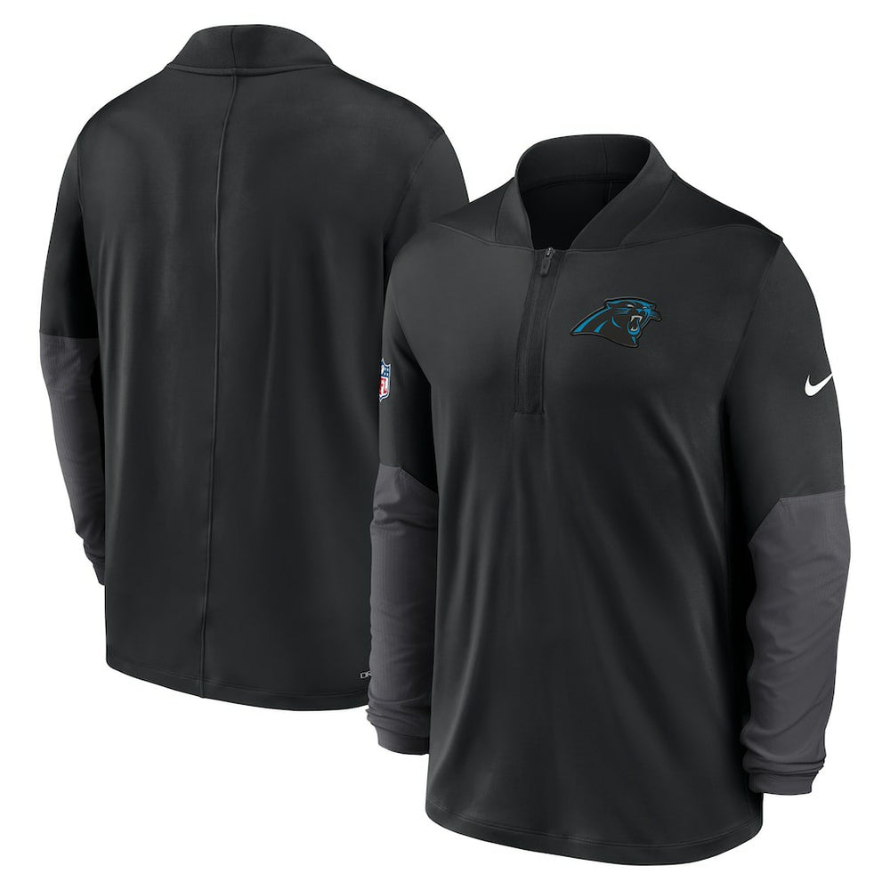 Carolina Panthers Sideline Dri-FIT Half-Zip Pullover Black | Nike for Sale