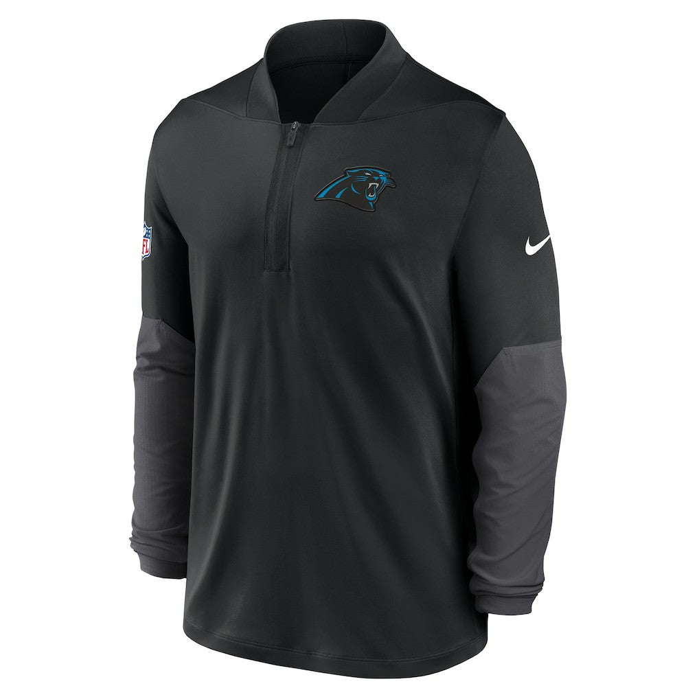 Carolina Panthers Sideline Dri-FIT Half-Zip Pullover Black | Nike for Sale