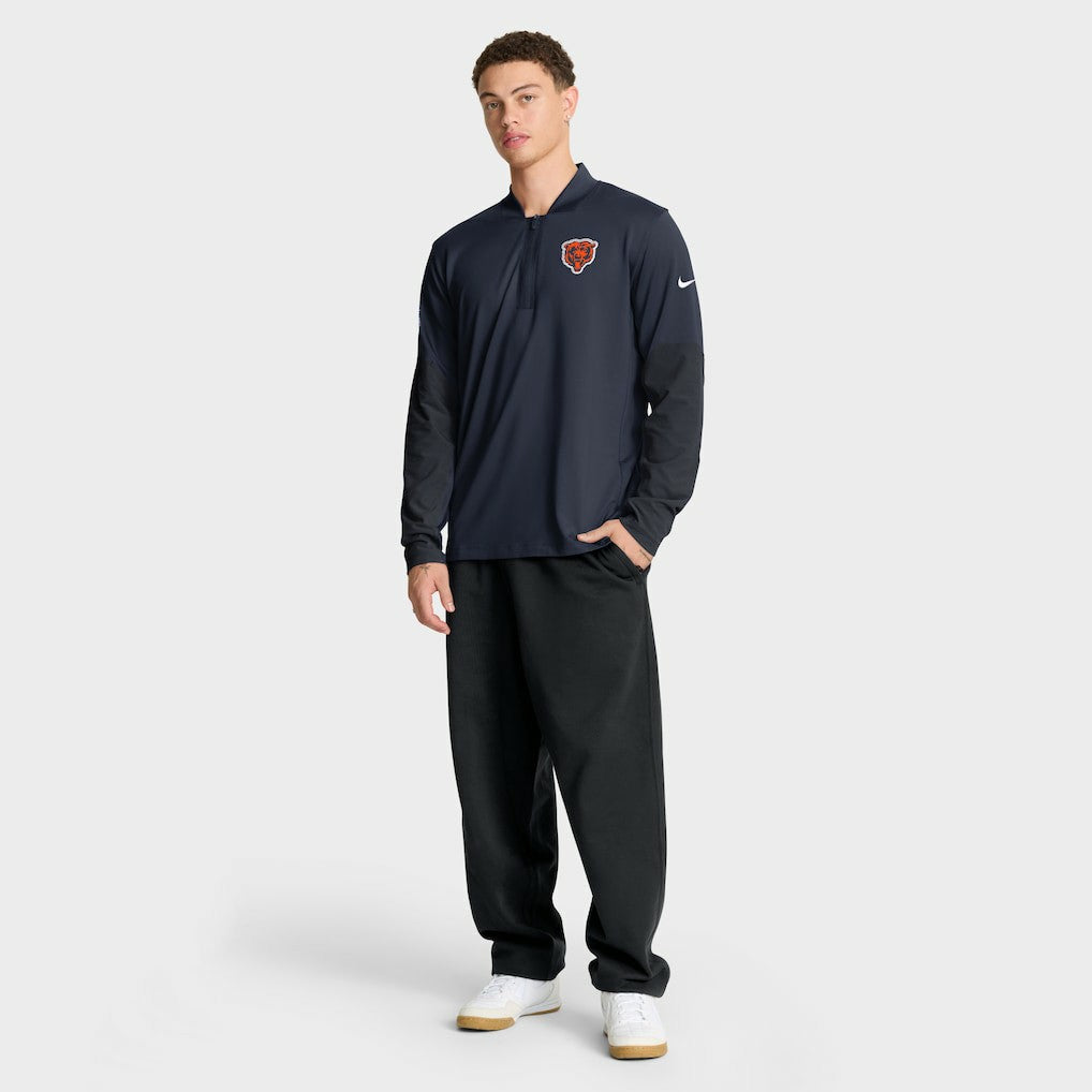 Chicago Bears Sideline Dri-FIT Half-Zip Pullover Navy | Nike for Sale