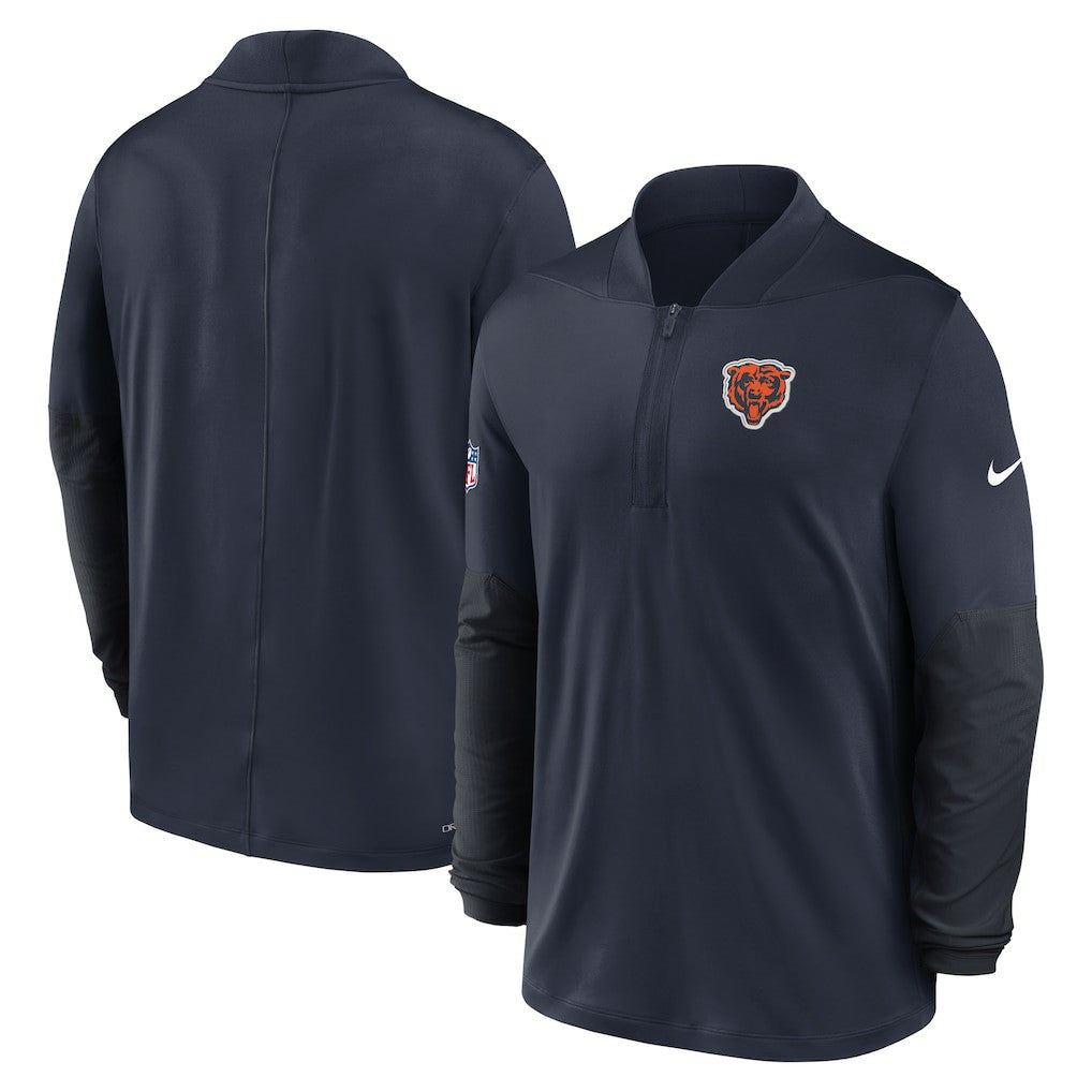 Chicago Bears Sideline Dri-FIT Half-Zip Pullover Navy | Nike for Sale