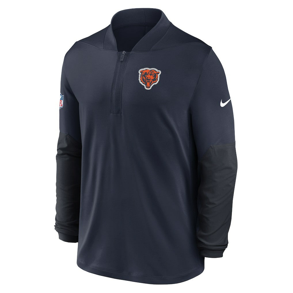 Chicago Bears Sideline Dri-FIT Half-Zip Pullover Navy | Nike for Sale