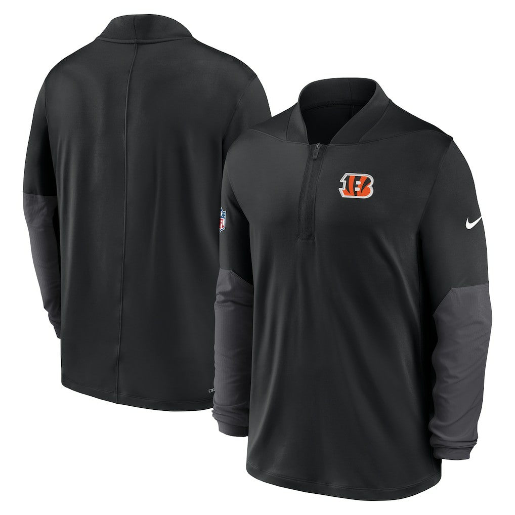 Cincinnati Bengals Sideline Dri-FIT Half-Zip Pullover Black | Nike for Sale