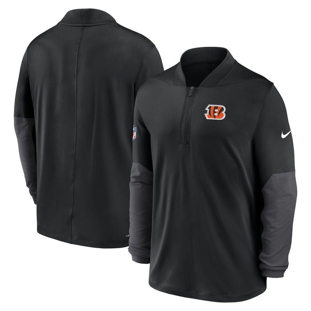 Cincinnati Bengals Sideline Dri-FIT Half-Zip Pullover Black | Nike for Sale
