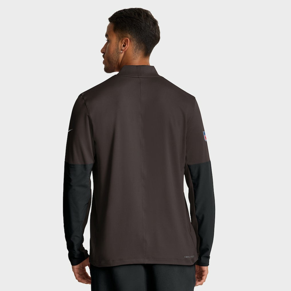 Cleveland Browns Sideline Dri-FIT Half-Zip Pullover Brown | Nike for Sale