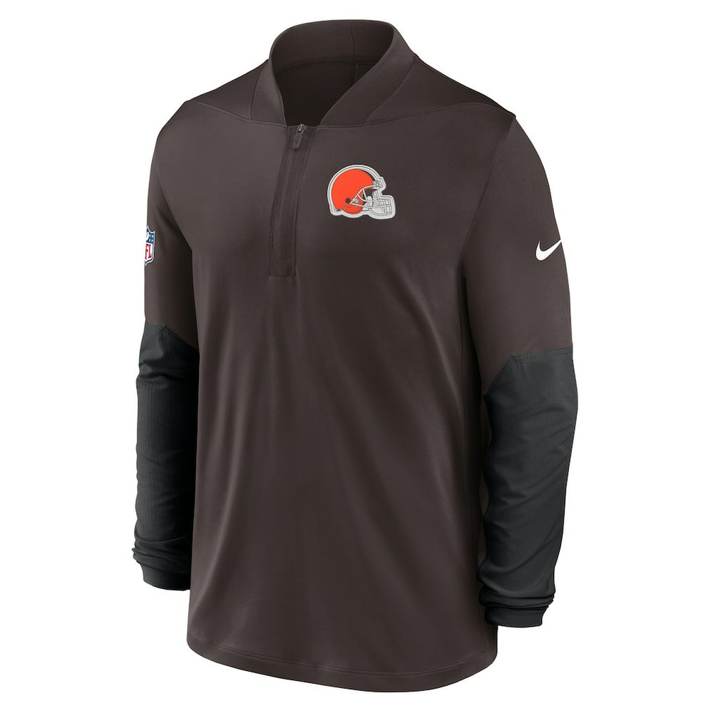 Cleveland Browns Sideline Dri-FIT Half-Zip Pullover Brown | Nike for Sale