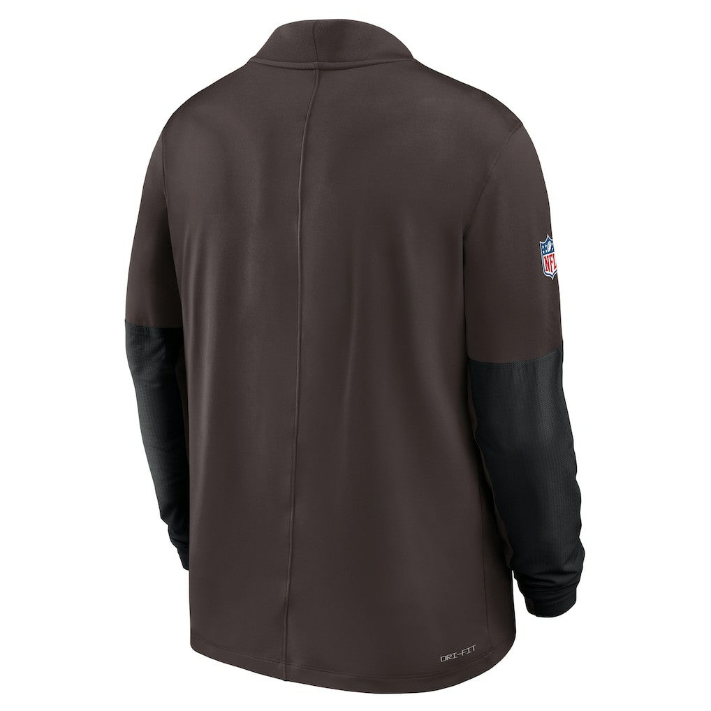 Cleveland Browns Sideline Dri-FIT Half-Zip Pullover Brown | Nike for Sale