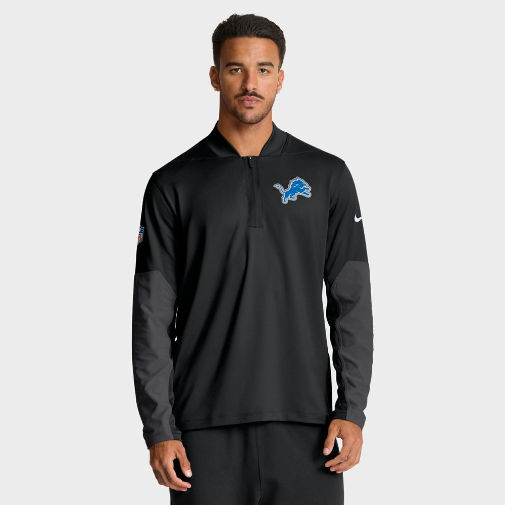 Detroit Lions Sideline Dri-FIT Half-Zip Pullover Black | Nike for Sale