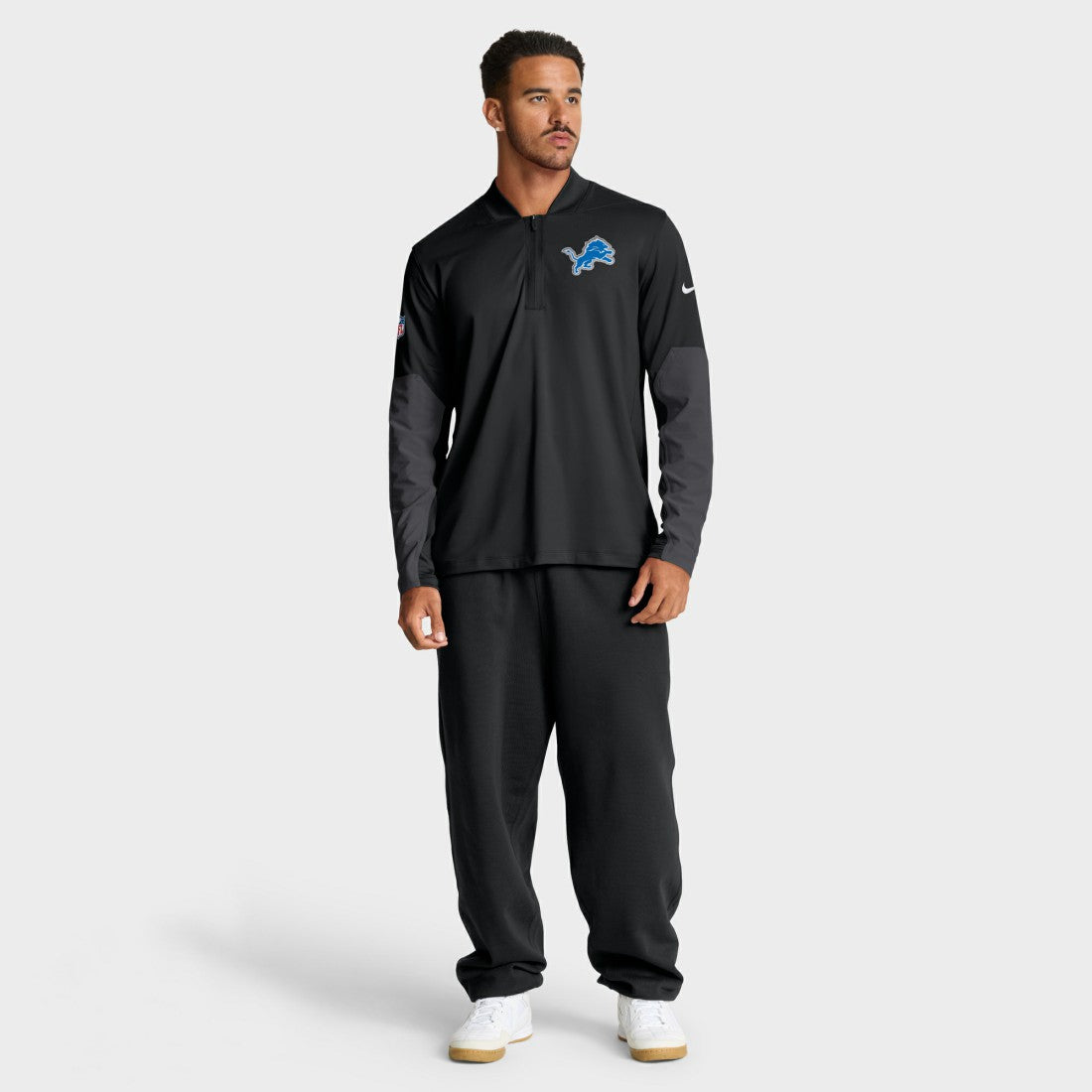 Detroit Lions Sideline Dri-FIT Half-Zip Pullover Black | Nike for Sale