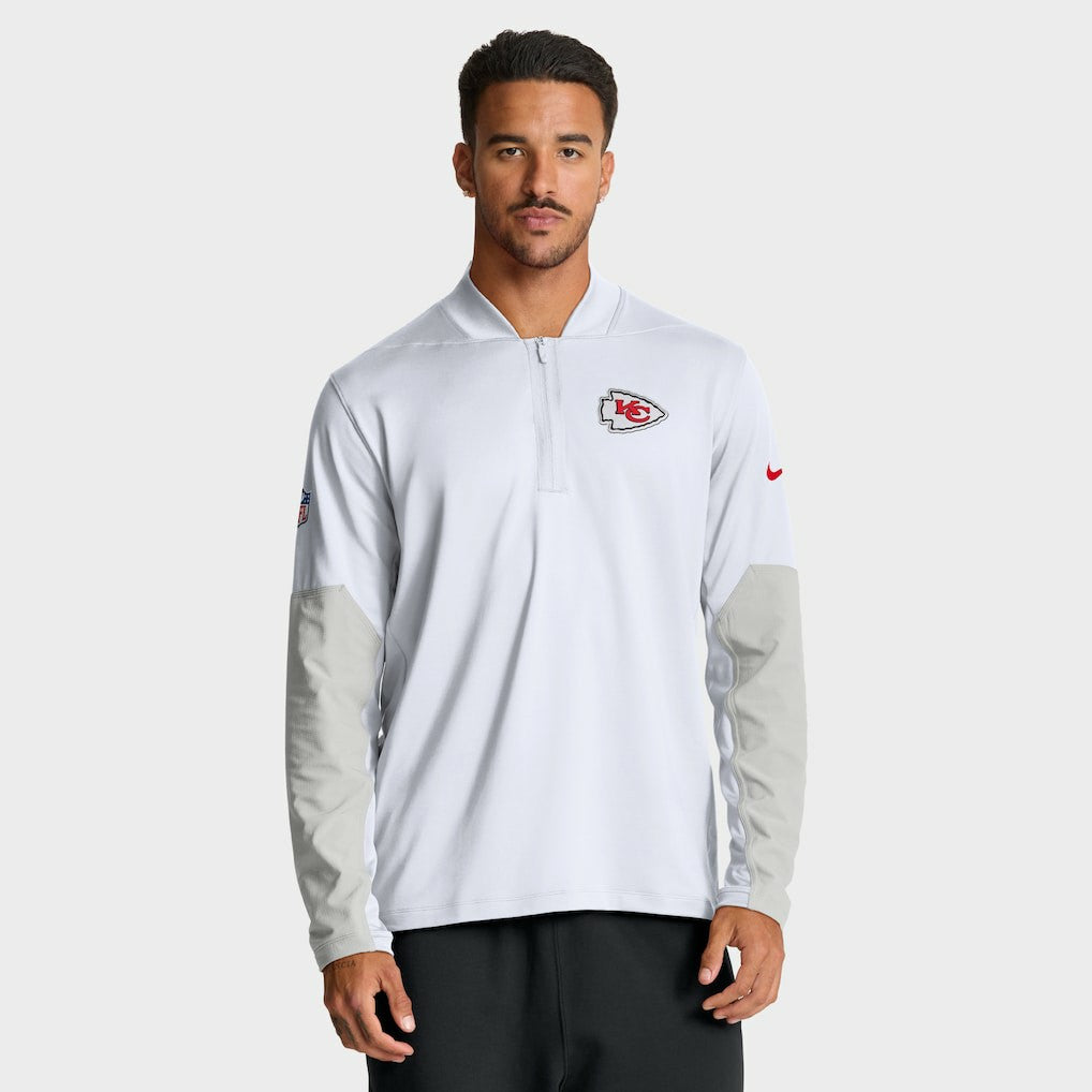 Kansas City Chiefs Sideline Dri-FIT Half-Zip Pullover White | Nike for Sale
