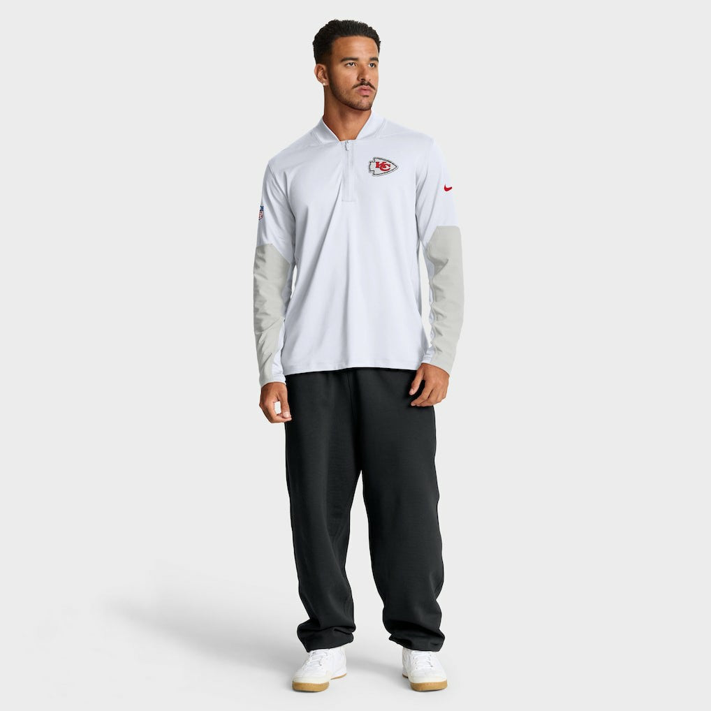 Kansas City Chiefs Sideline Dri-FIT Half-Zip Pullover White | Nike for Sale
