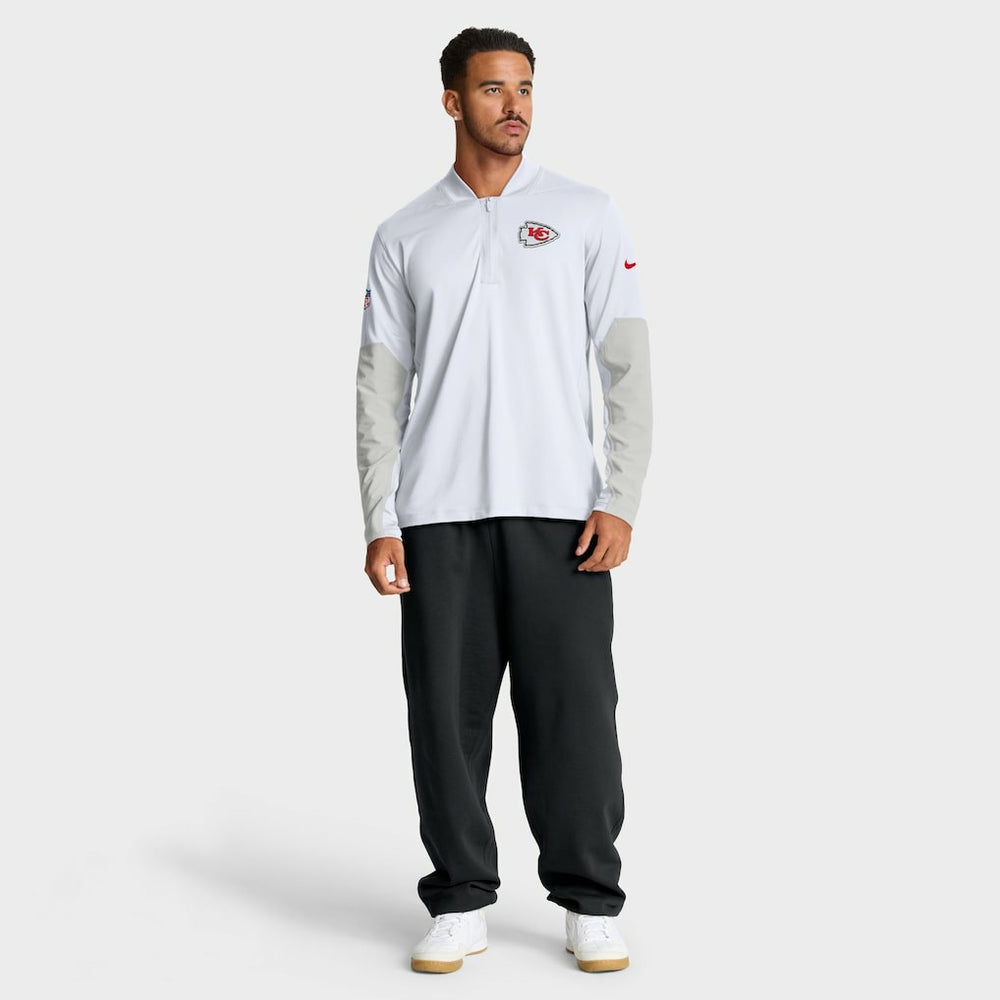 Kansas City Chiefs Sideline Dri-FIT Half-Zip Pullover White | Nike for Sale