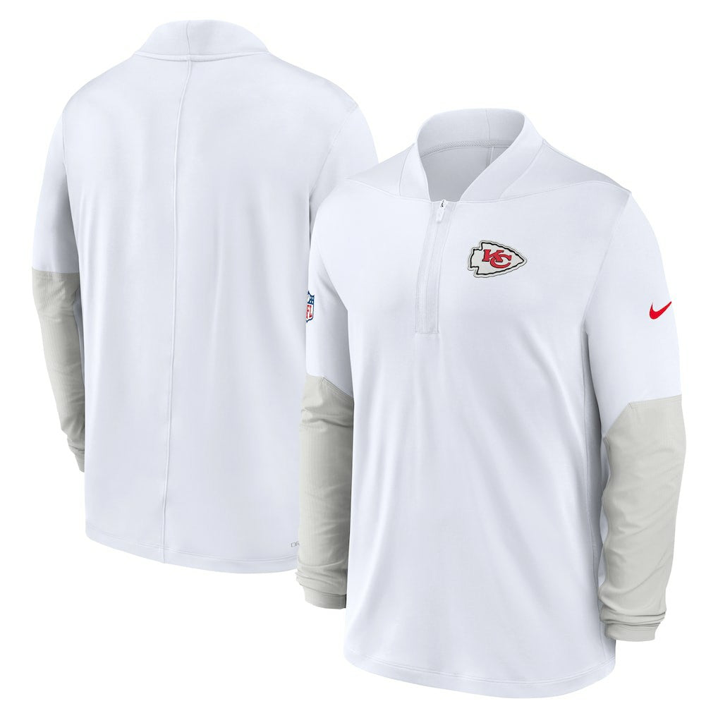 Kansas City Chiefs Sideline Dri-FIT Half-Zip Pullover White | Nike for Sale