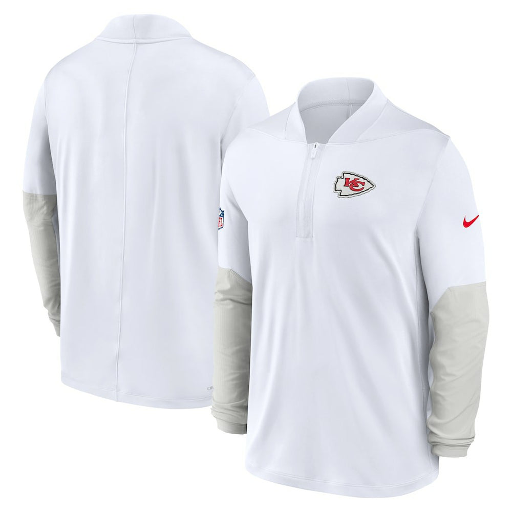 Kansas City Chiefs Sideline Dri-FIT Half-Zip Pullover White | Nike for Sale