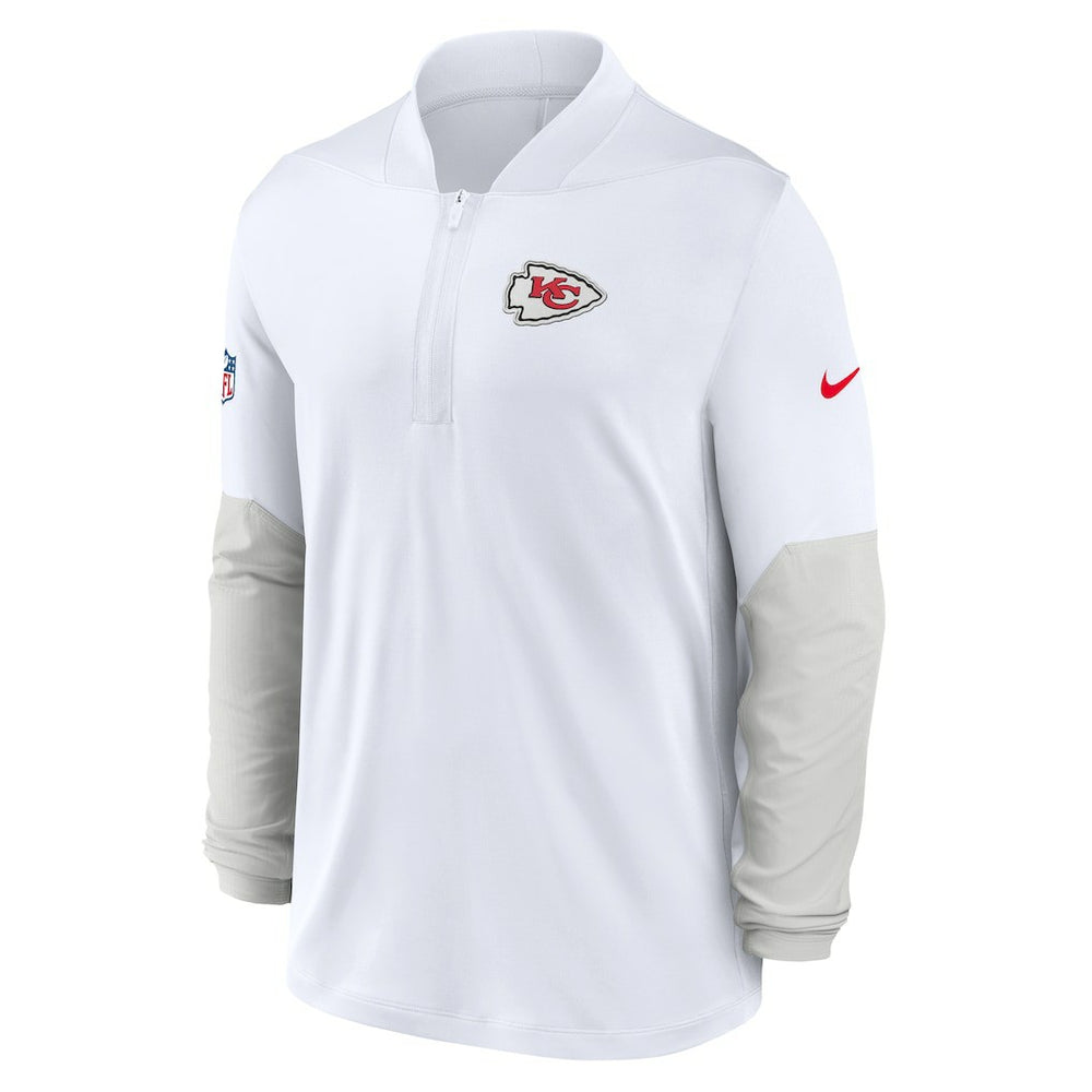 Kansas City Chiefs Sideline Dri-FIT Half-Zip Pullover White | Nike for Sale