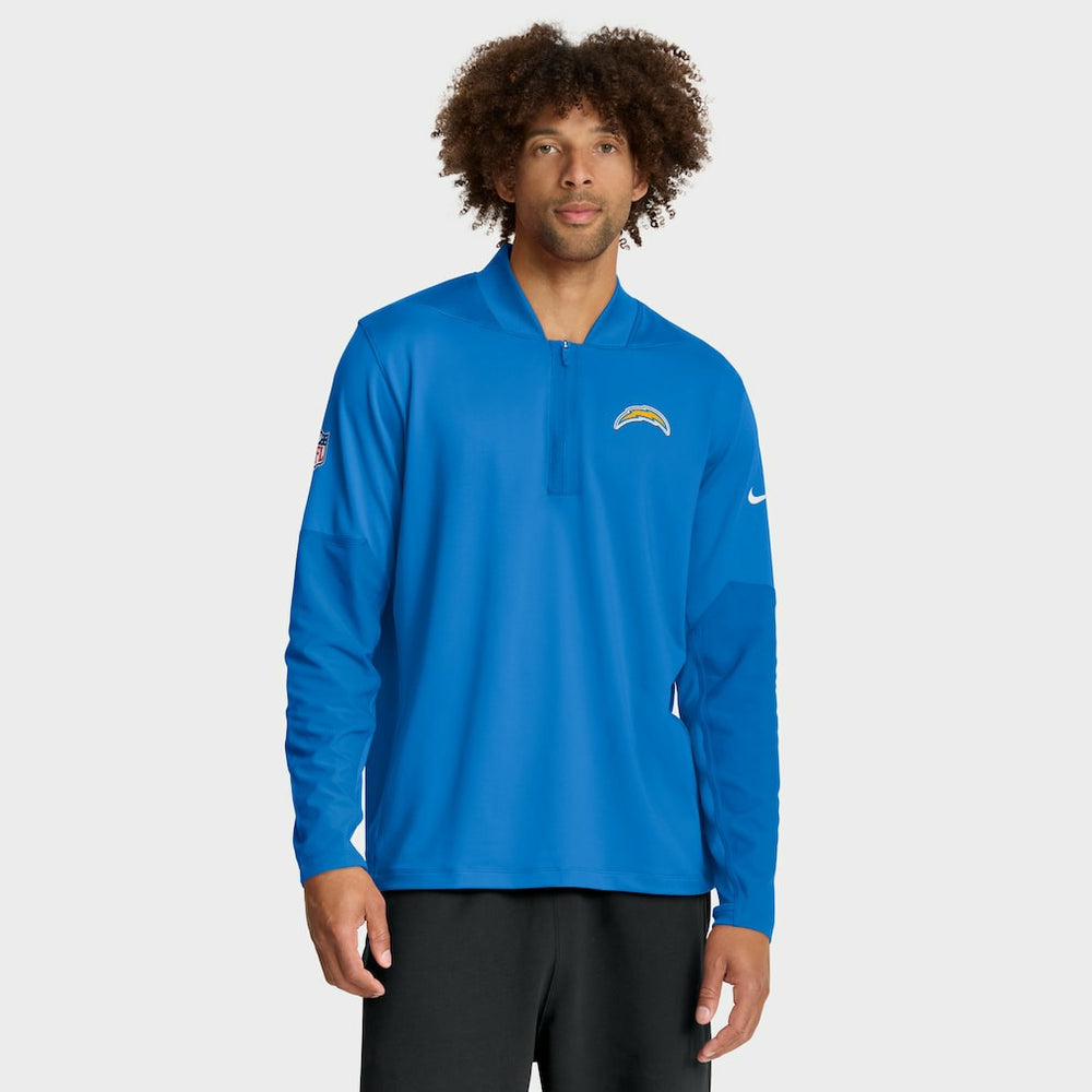 Los Angeles Chargers Sideline Dri-FIT Half-Zip Pullover Powder Blue | Nike for Sale