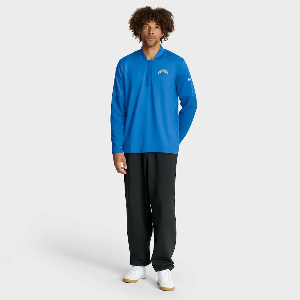 Los Angeles Chargers Sideline Dri-FIT Half-Zip Pullover Powder Blue | Nike for Sale
