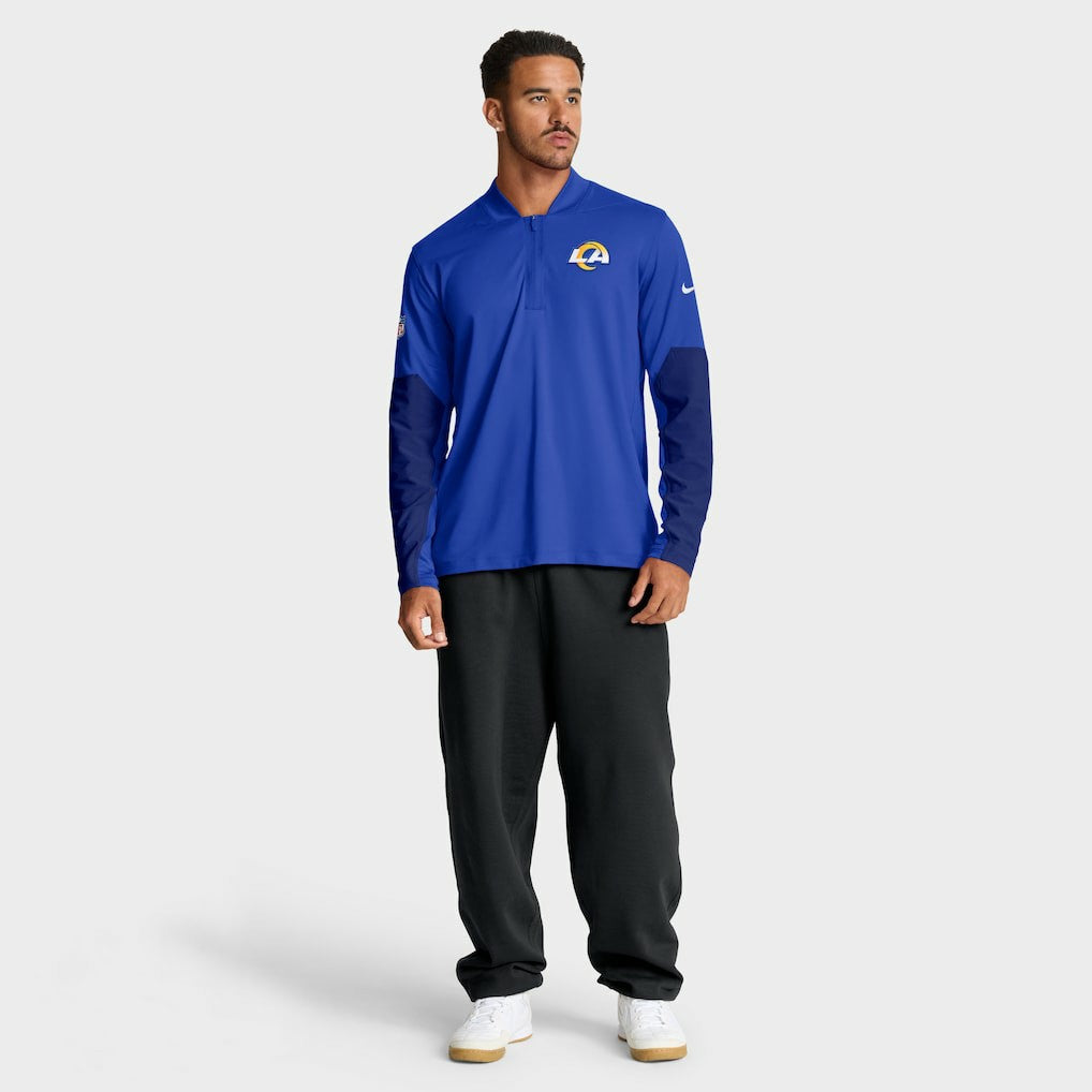 Los Angeles Rams Sideline Dri-FIT Half-Zip Pullover Royal | Nike for Sale
