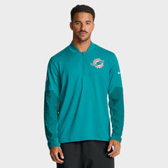 Miami Dolphins Sideline Dri-FIT Half-Zip Pullover Aqua | Nike for Sale