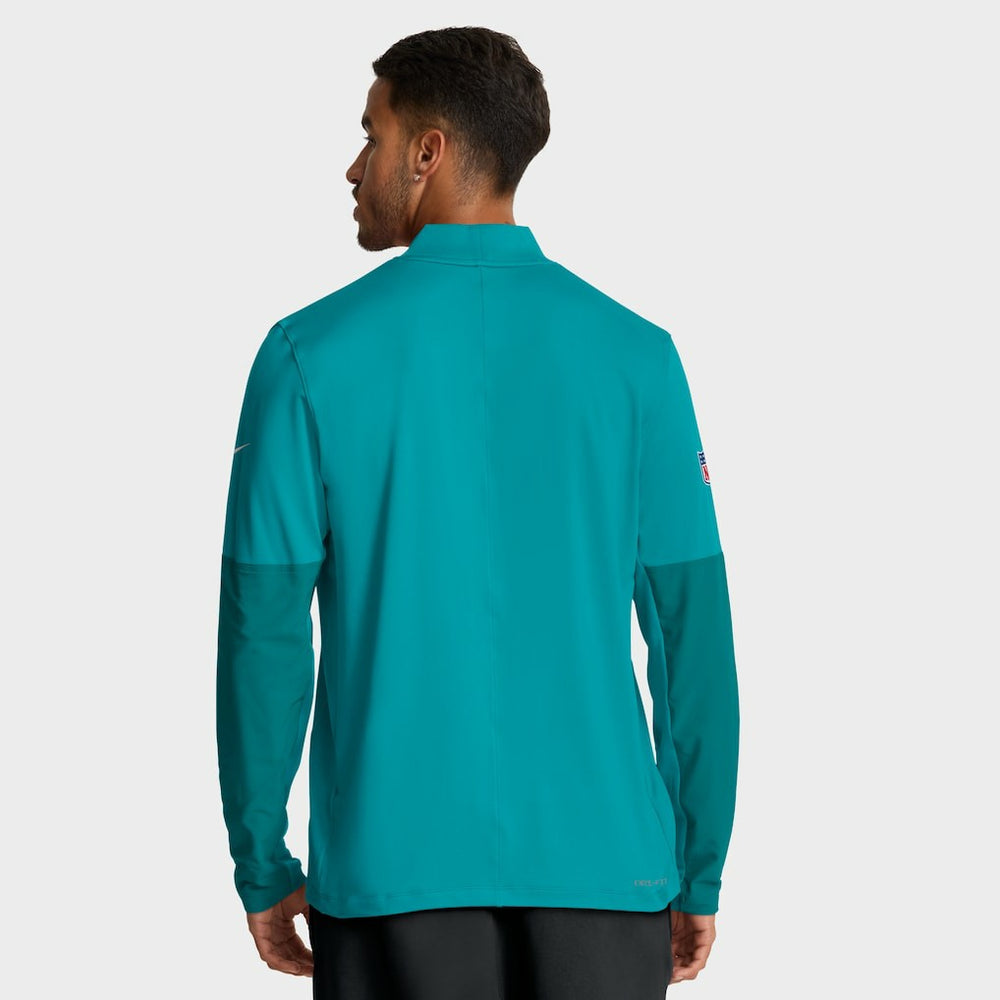 Miami Dolphins Sideline Dri-FIT Half-Zip Pullover Aqua | Nike for Sale