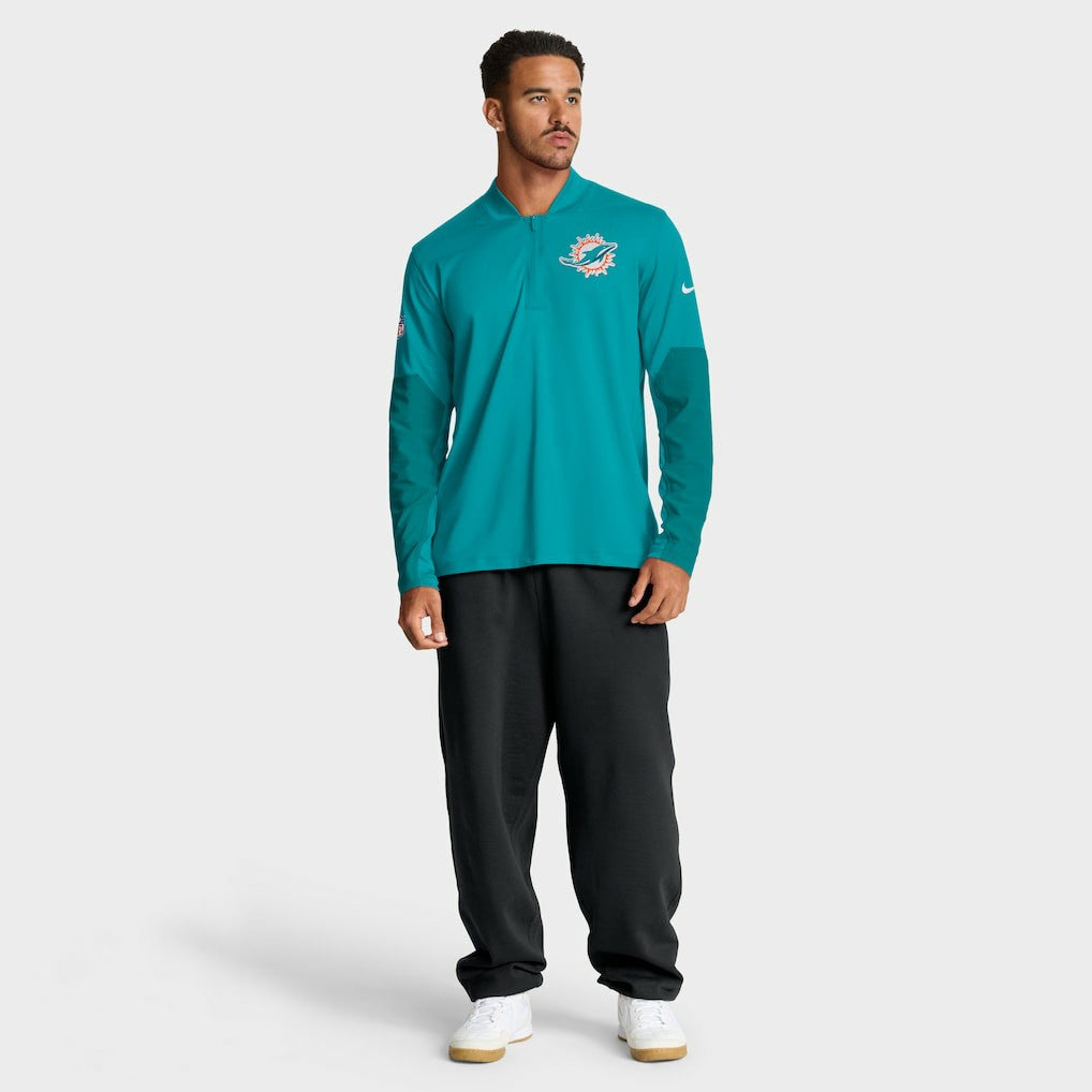 Miami Dolphins Sideline Dri-FIT Half-Zip Pullover Aqua | Nike for Sale