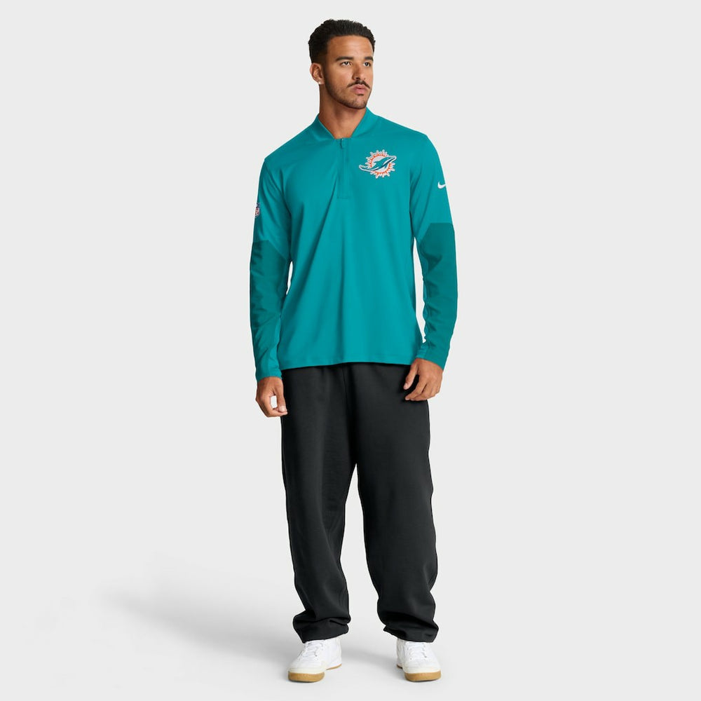 Miami Dolphins Sideline Dri-FIT Half-Zip Pullover Aqua | Nike for Sale