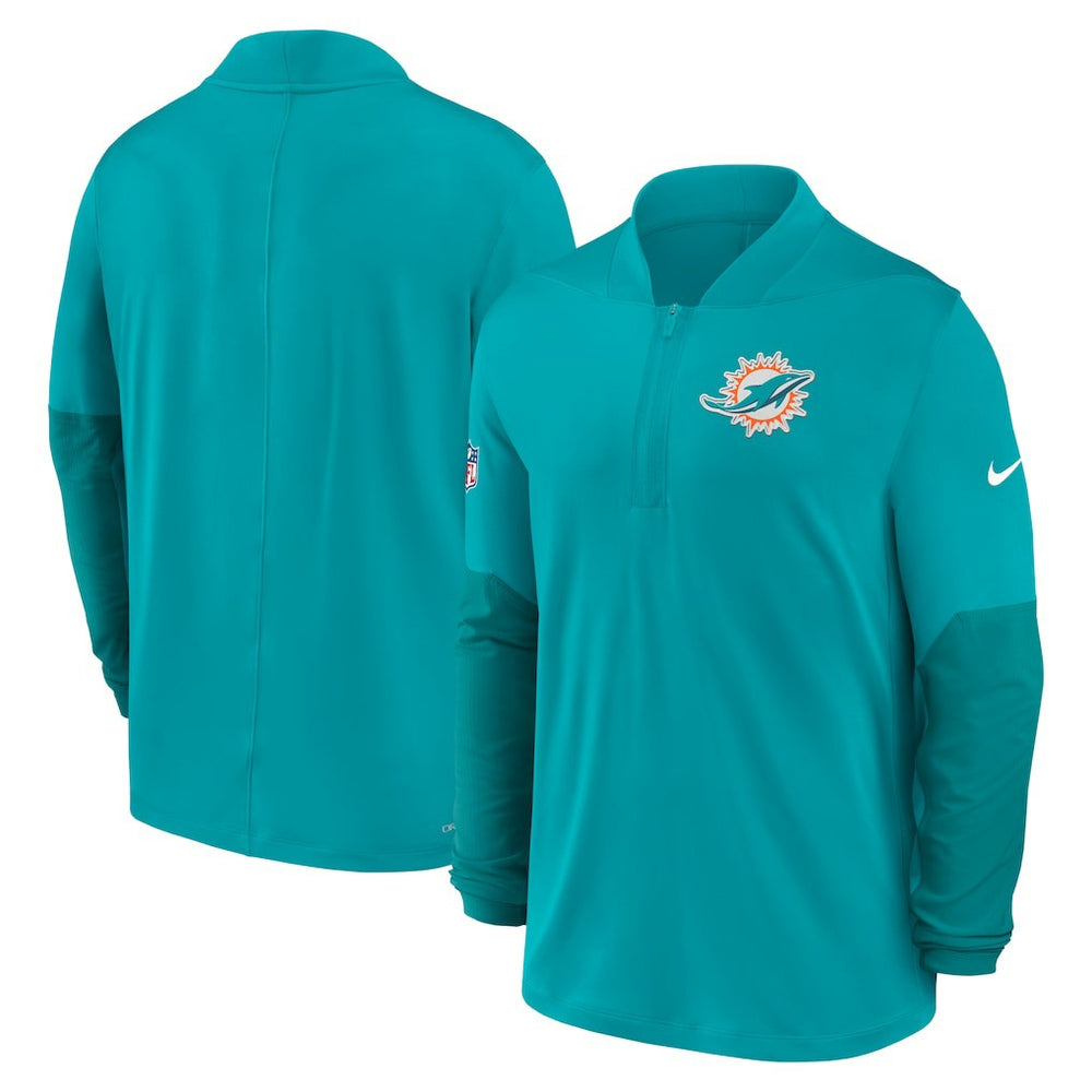 Miami Dolphins Sideline Dri-FIT Half-Zip Pullover Aqua | Nike for Sale