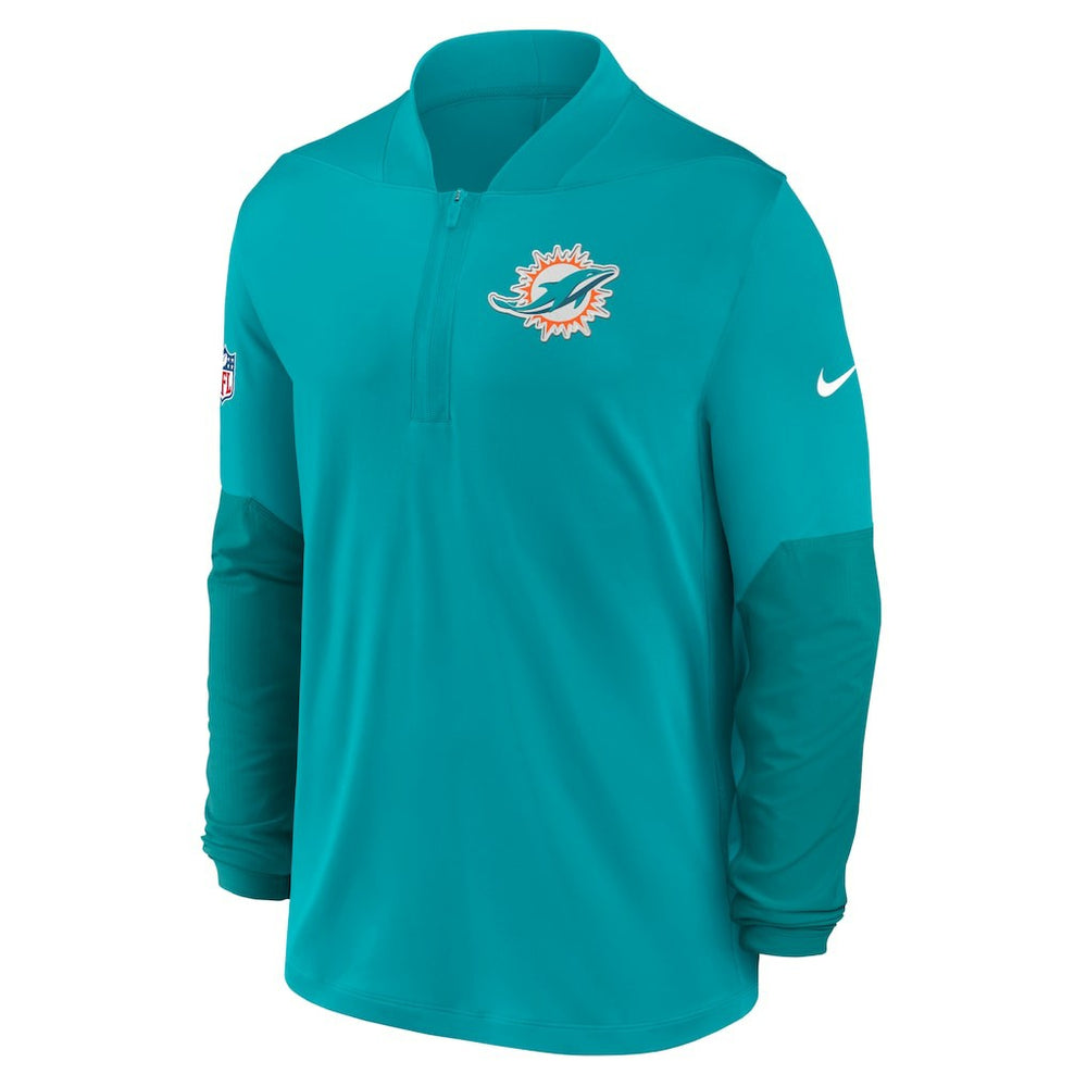 Miami Dolphins Sideline Dri-FIT Half-Zip Pullover Aqua | Nike for Sale