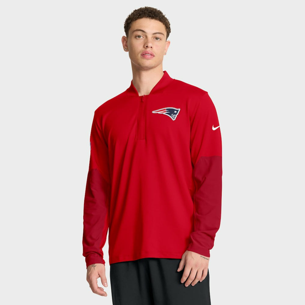 New England Patriots Sideline Dri-FIT Half-Zip Pullover Red | Nike for Sale