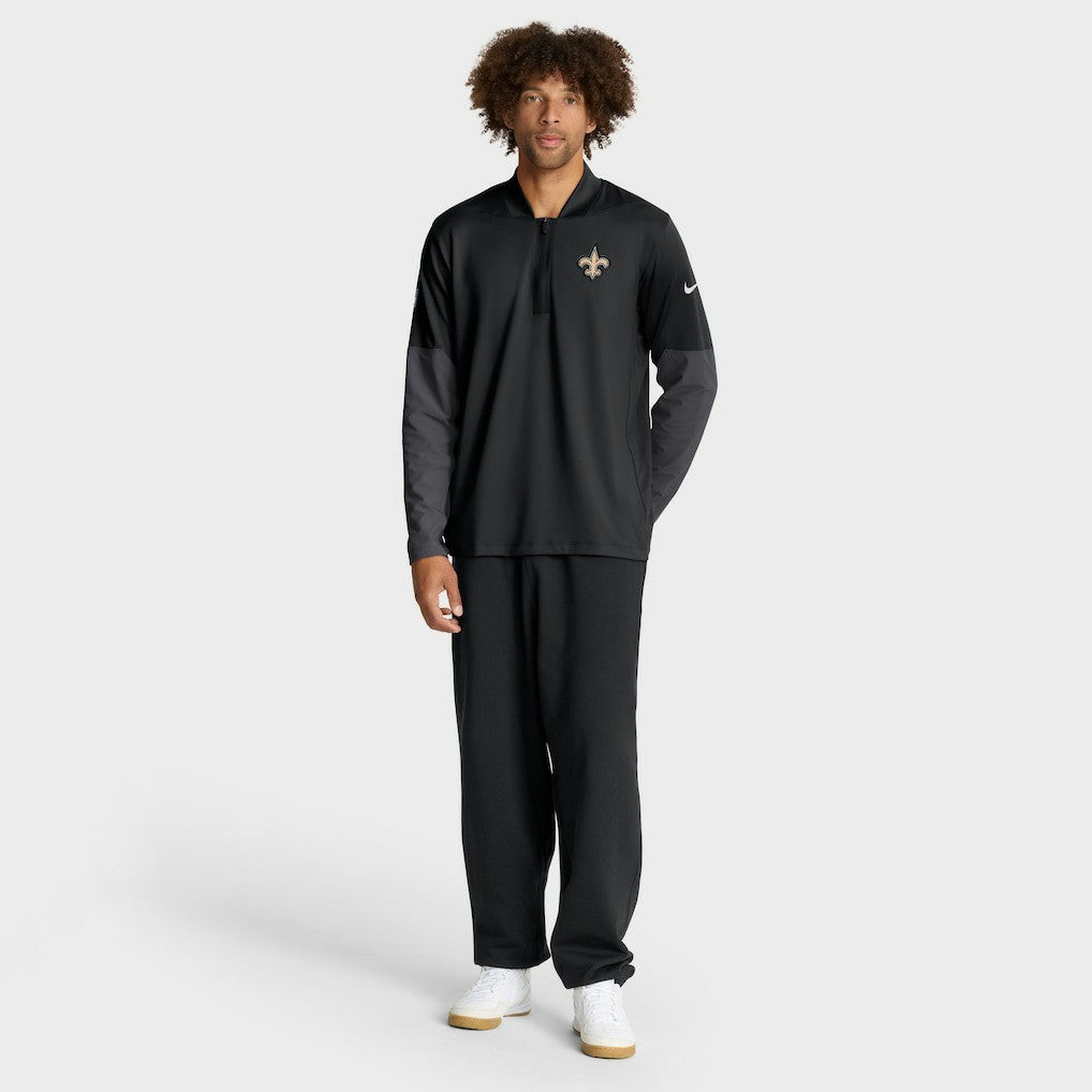 New Orleans Saints Sideline Dri-FIT Half-Zip Pullover Black | Nike for Sale