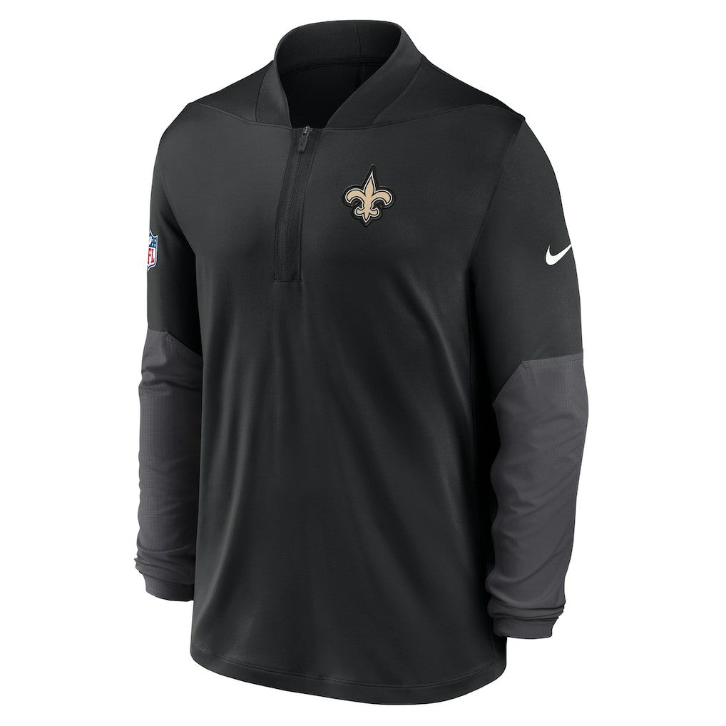 New Orleans Saints Sideline Dri-FIT Half-Zip Pullover Black | Nike for Sale