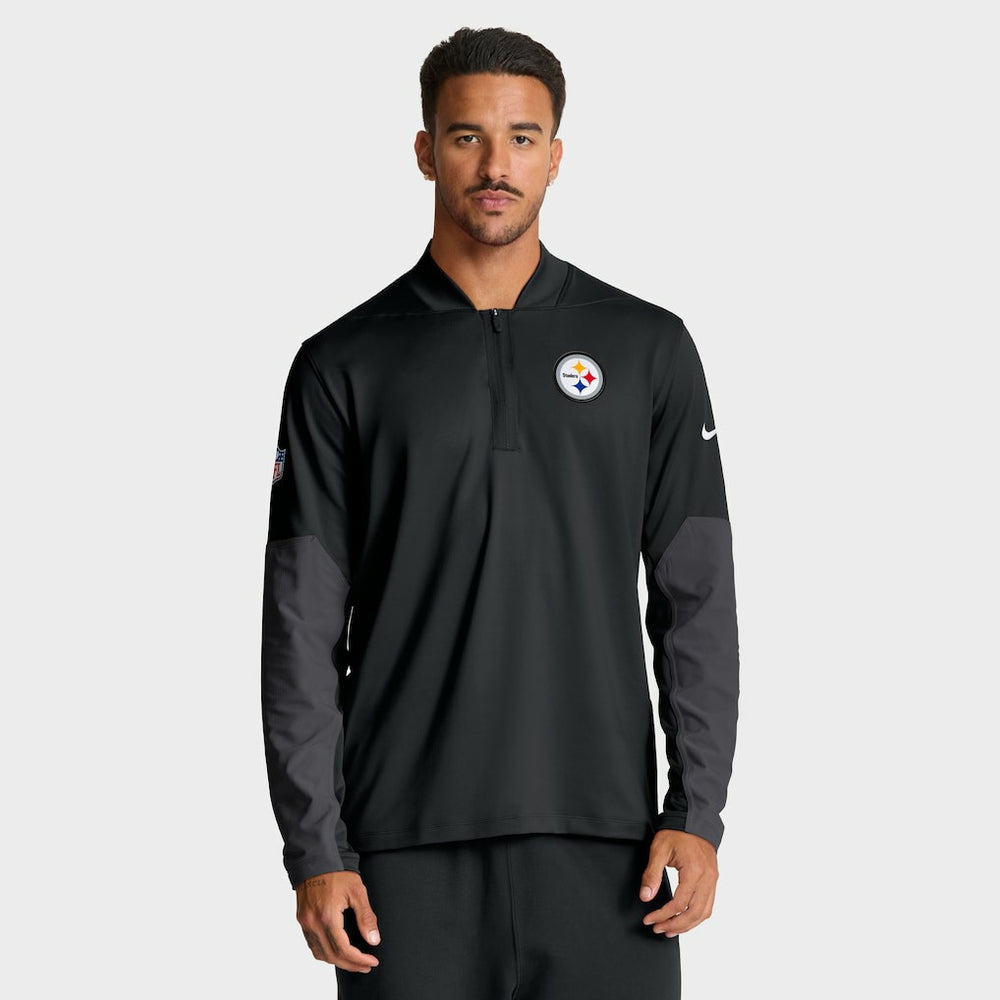 Pittsburgh Steelers Sideline Dri-FIT Half-Zip Pullover Black | Nike for Sale