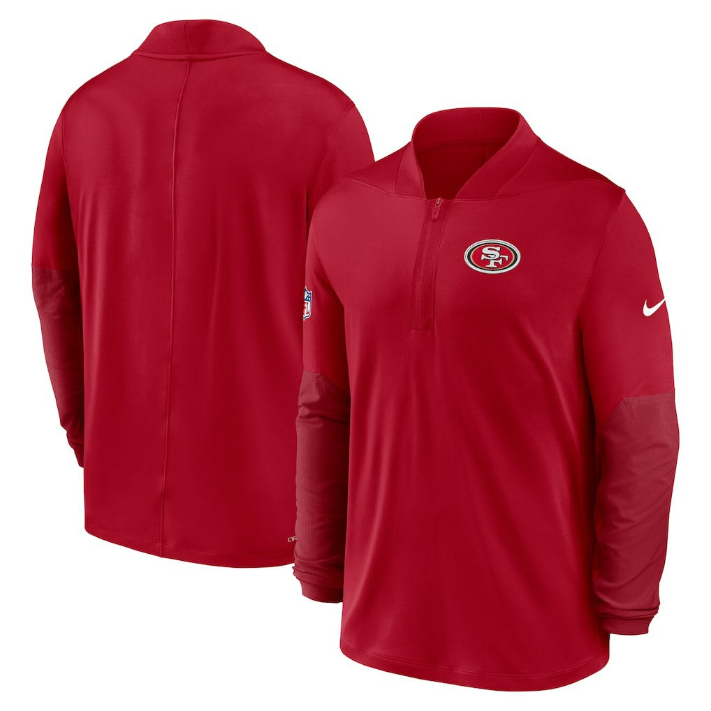 San Francisco 49ers Sideline Dri-FIT Half-Zip Pullover Scarlet | Nike for Sale