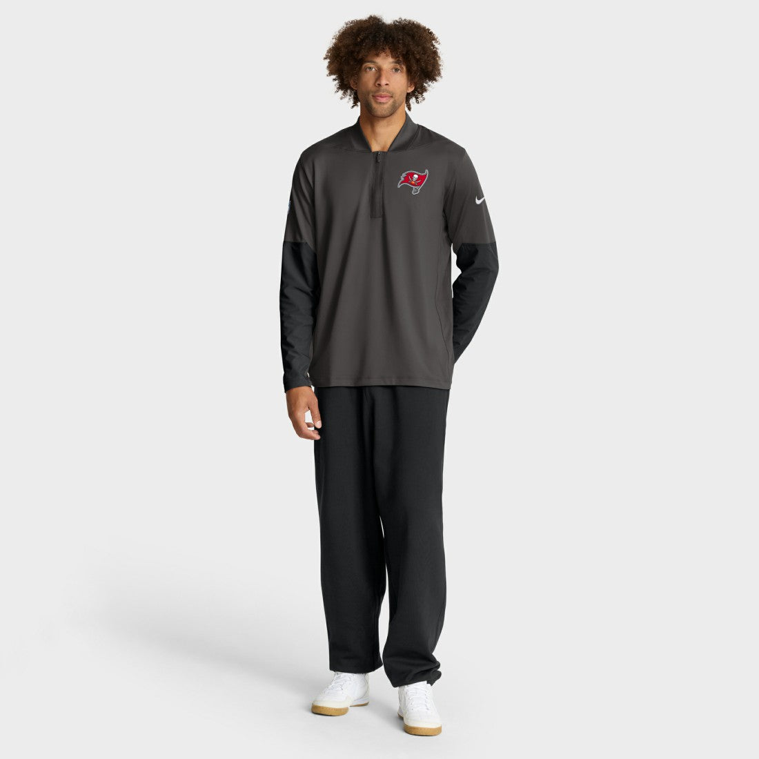 Tampa Bay Buccaneers Sideline Dri-FIT Half-Zip Pullover Pewter | Nike for Sale