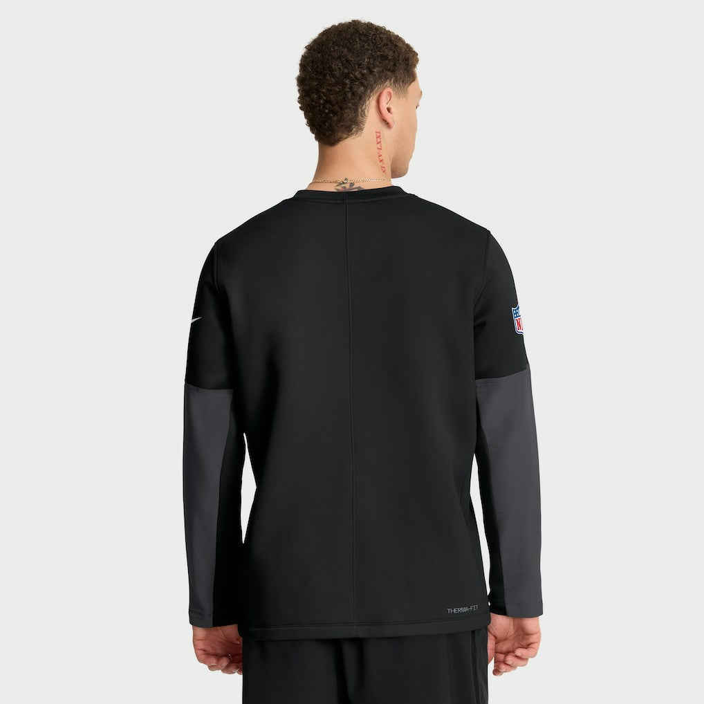 Carolina Panthers Sideline Coach Therma-FIT Long Sleeve T-Shirt Black | Nike for Sale