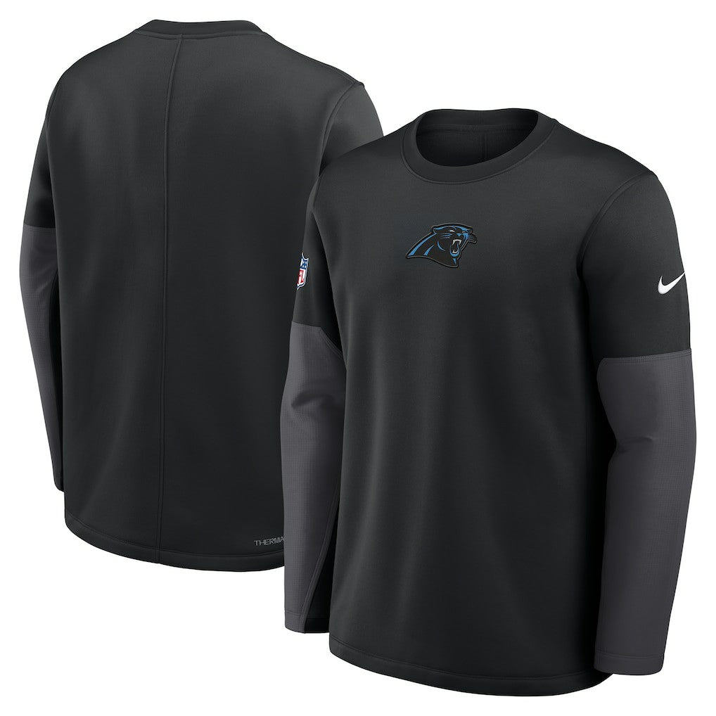 Carolina Panthers Sideline Coach Therma-FIT Long Sleeve T-Shirt Black | Nike for Sale