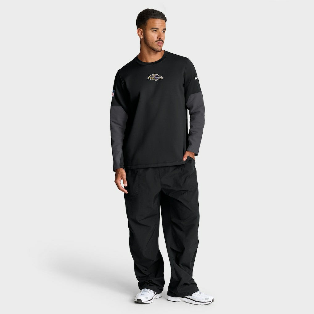 Baltimore Ravens Sideline Coach Therma-FIT Long Sleeve T-Shirt Black | Nike for Sale