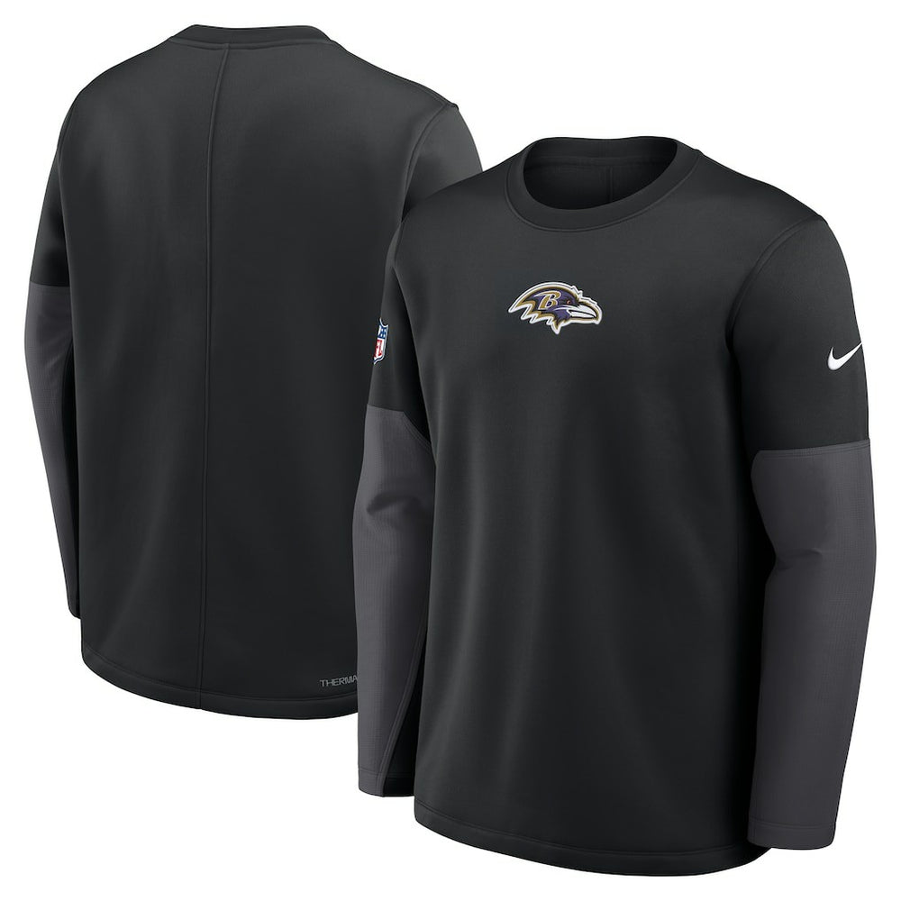 Baltimore Ravens Sideline Coach Therma-FIT Long Sleeve T-Shirt Black | Nike for Sale