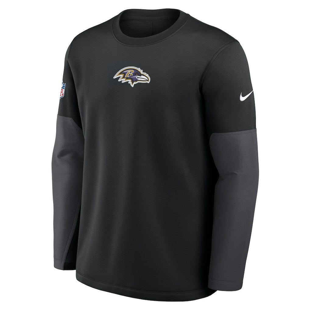 Baltimore Ravens Sideline Coach Therma-FIT Long Sleeve T-Shirt Black | Nike for Sale