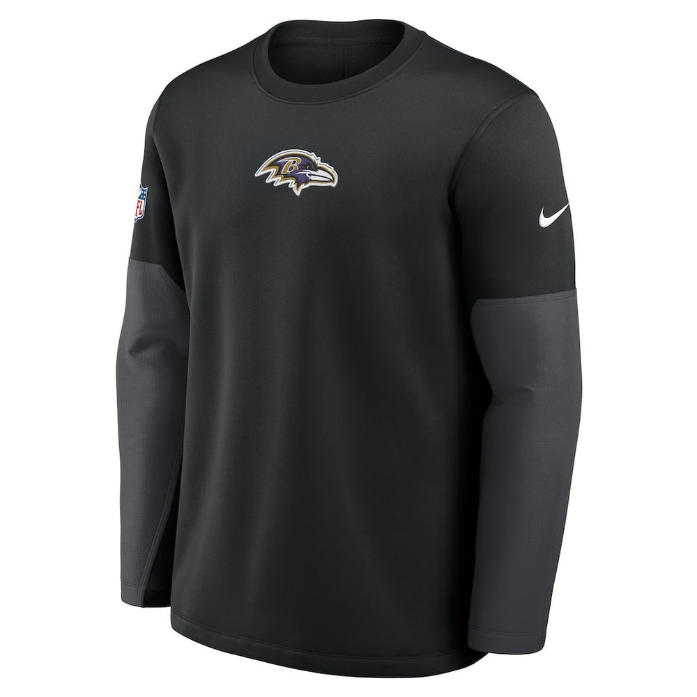 Baltimore Ravens Sideline Coach Therma-FIT Long Sleeve T-Shirt Black | Nike for Sale