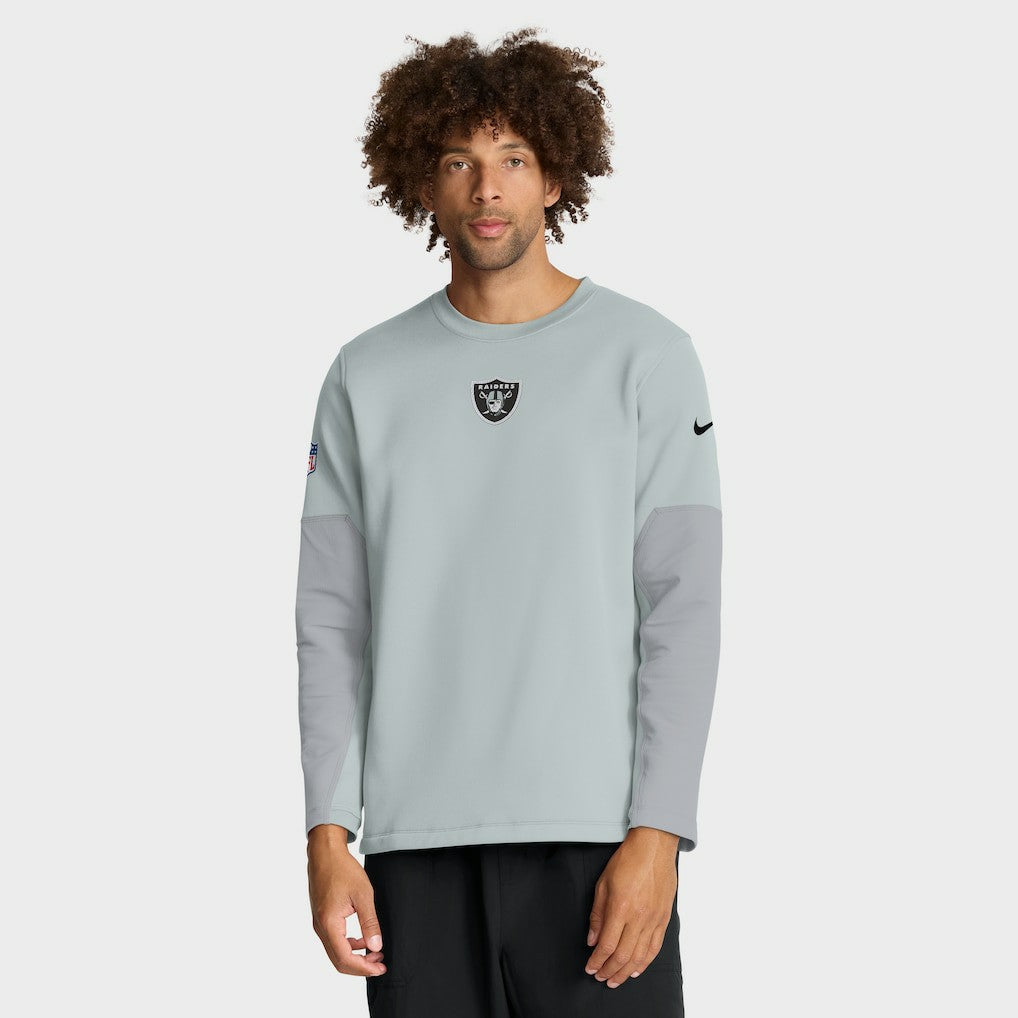 Las Vegas Raiders Sideline Coach Therma-FIT Long Sleeve T-Shirt Silver | Nike for Sale