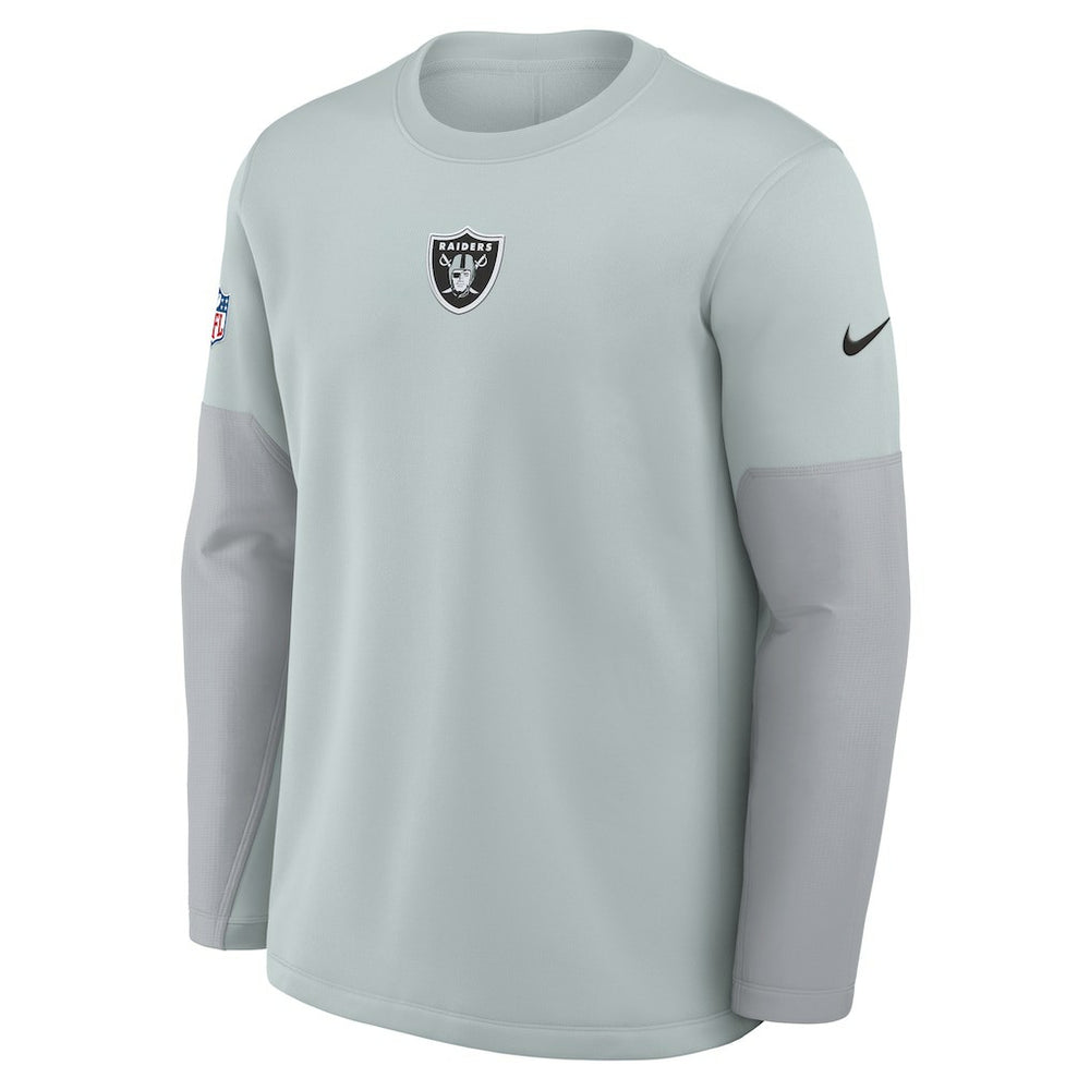 Las Vegas Raiders Sideline Coach Therma-FIT Long Sleeve T-Shirt Silver | Nike for Sale