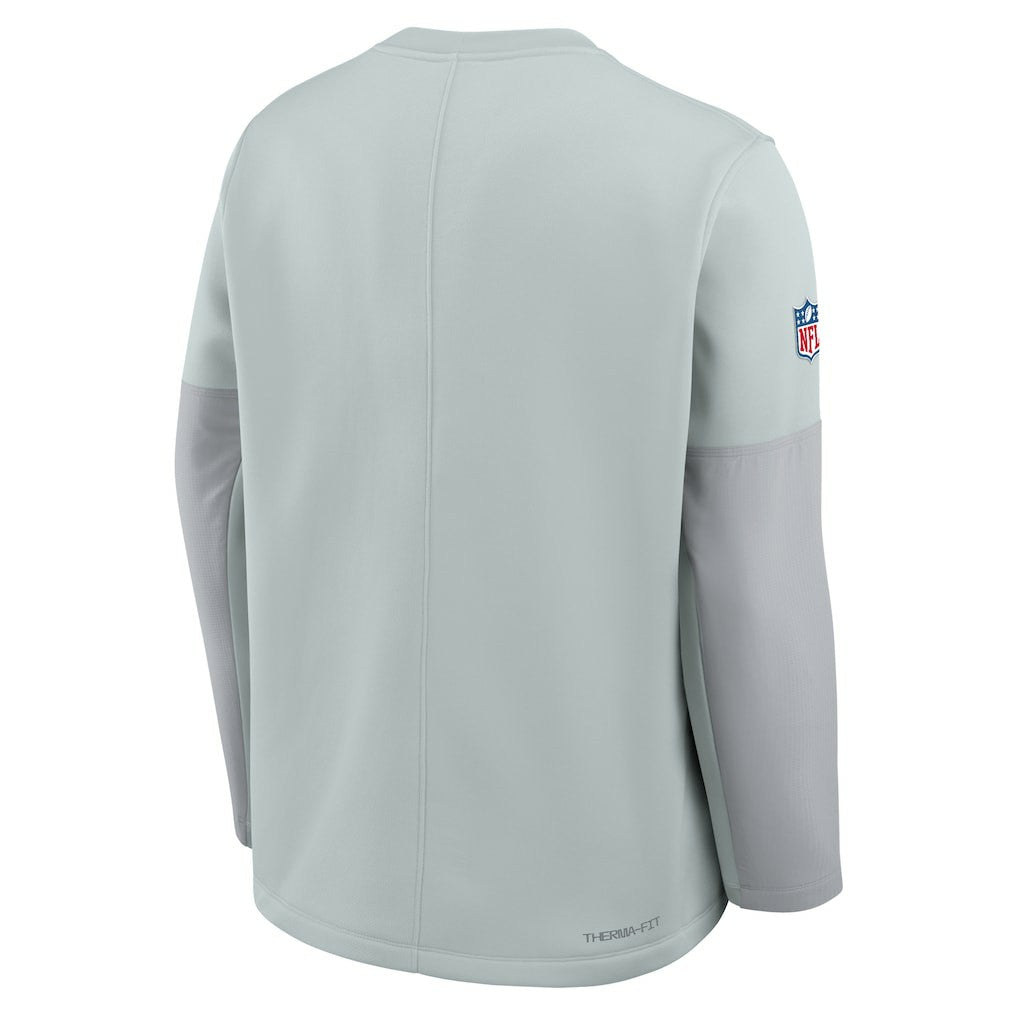 Las Vegas Raiders Sideline Coach Therma-FIT Long Sleeve T-Shirt Silver | Nike for Sale