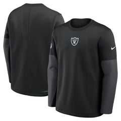 Las Vegas Raiders Sideline Coach Therma-FIT Long Sleeve T-Shirt Black | Nike for Sale