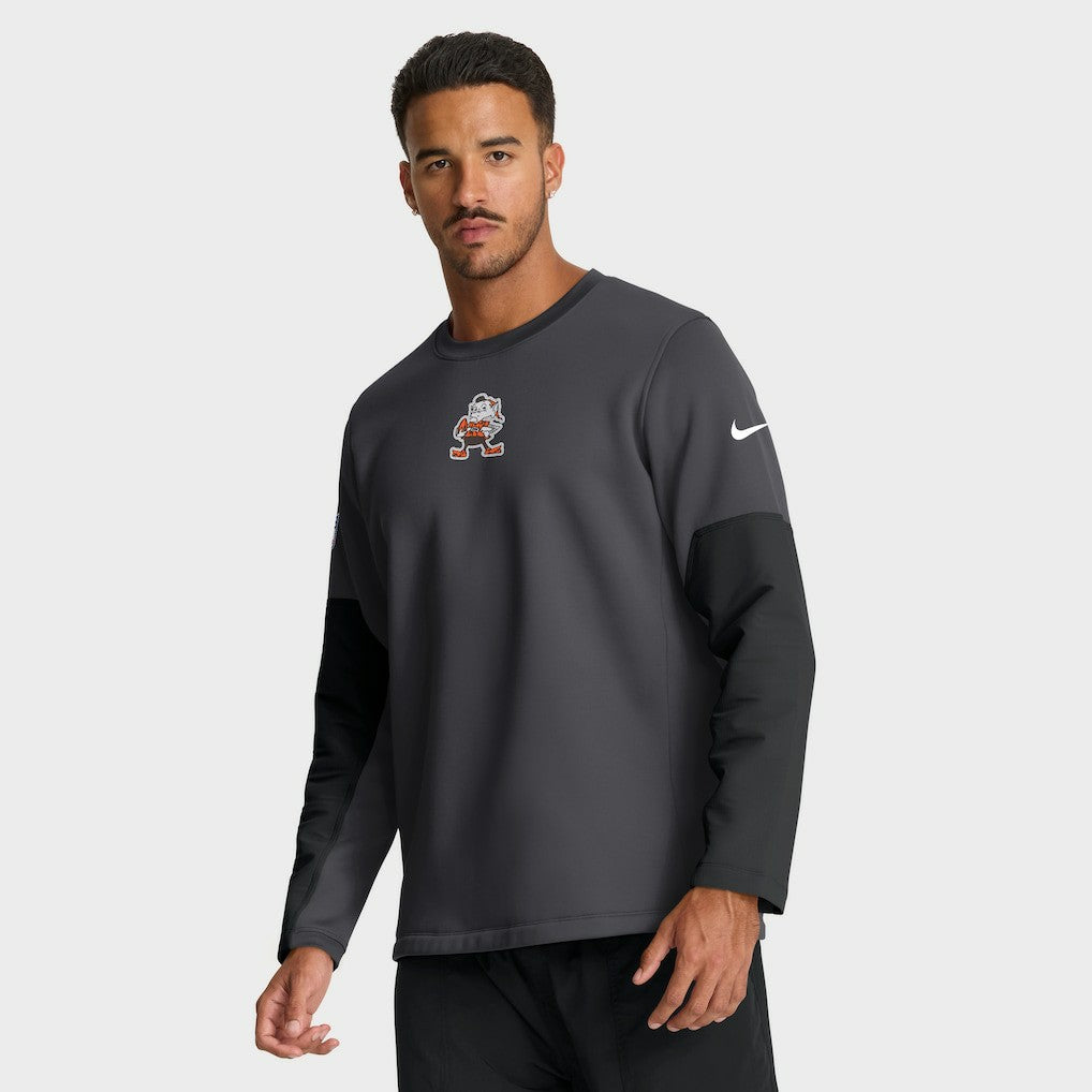 Cleveland Browns Sideline Coach Therma-FIT Long Sleeve T-Shirt Anthracite | Nike for Sale